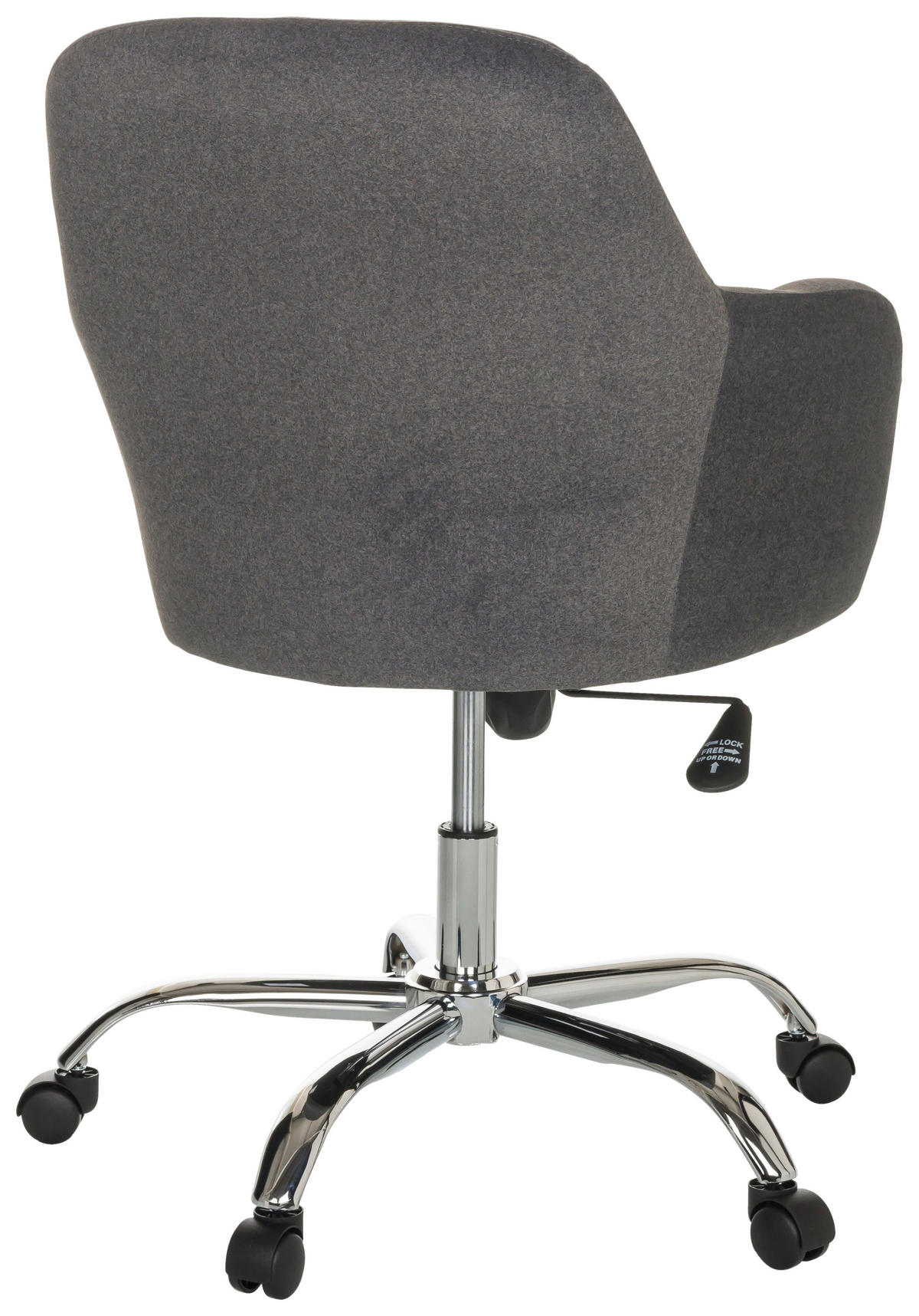 DREHSTUHL Dunkelgrau  - Dunkelgrau/Silberfarben, Basics, Kunststoff/Textil (68/85-94/68cm) - MID.YOU