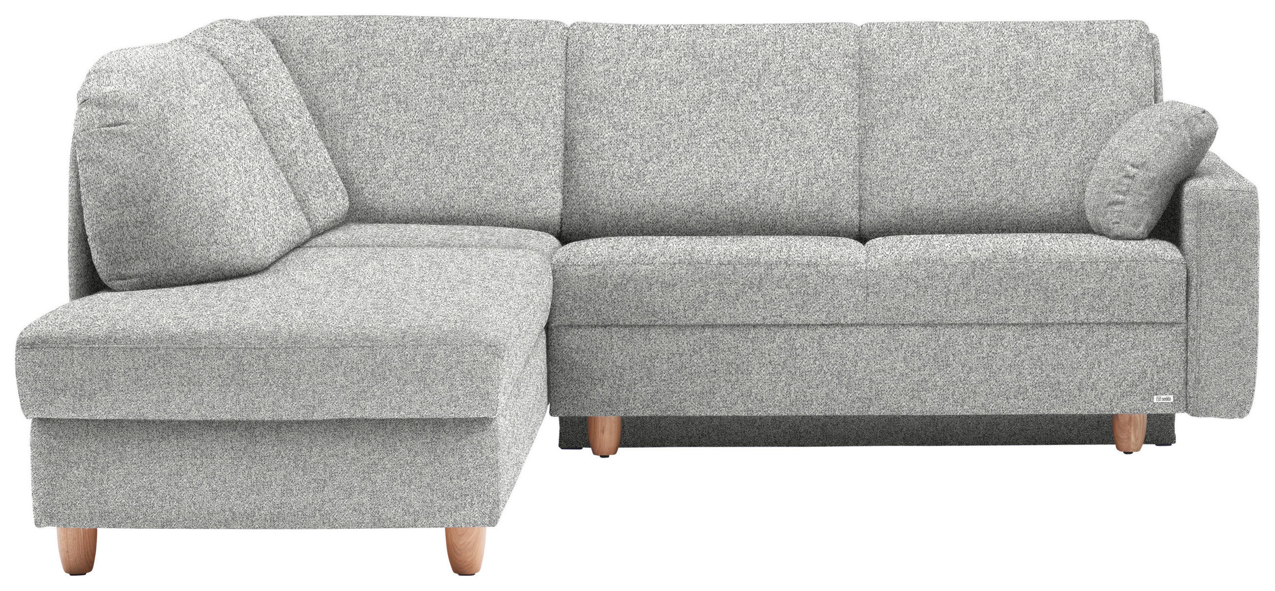 ECKSOFA  in Mikrovelours Naturfarben  208/227 cm  - Eichefarben/Rot, KONVENTIONELL, Holz/Textil (208/227cm) - Sedda