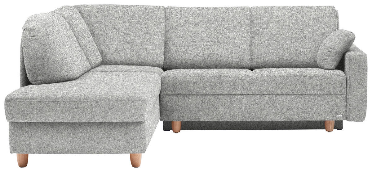 ECKSOFA  in Mikrovelours Naturfarben  208/227 cm  - Eichefarben/Rot, KONVENTIONELL, Holz/Textil (208/227cm) - Sedda