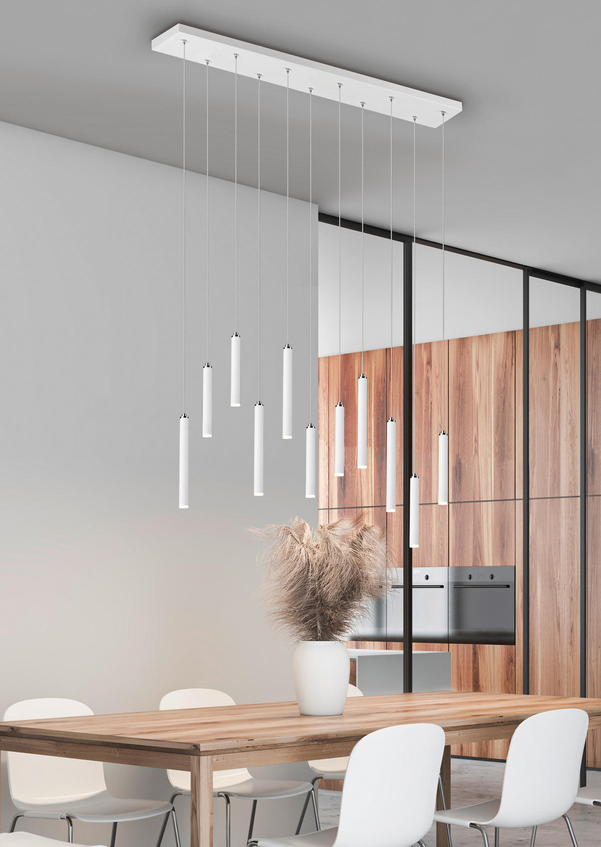 ZÁVESNÉ LED SVIETIDLO,  115/150/15 cm - biela, Trend, kov (115/150/15cm)