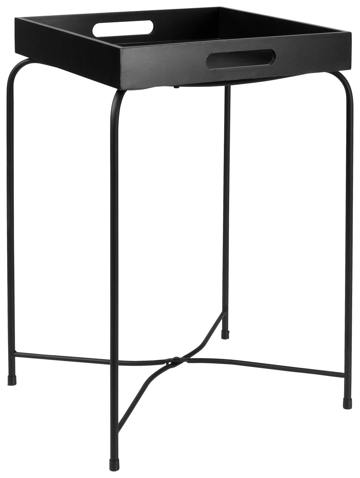 MIZICA, črna  - črna, Trend, kovina/leseni material (35/47/35,5cm) - Ambia Home