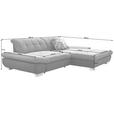 ECKSOFA in Mikrofaser Anthrazit  - Anthrazit/Schwarz, Design, Textil/Metall (290/198cm) - Xora