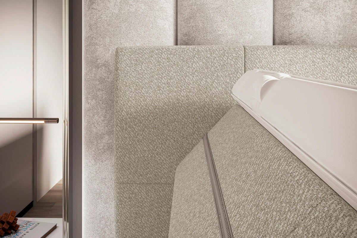 BOXBETT 100/200 cm  in Beige  - Beige, KONVENTIONELL, Kunststoff/Textil (100/200cm) - Boxxx