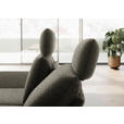ECKSOFA  in Flachgewebe Braun Rücken echt, Armteilverstellung, Drehsitzfunktion  155/234 cm  - Schwarz/Braun, Design, Textil/Metall (155/234cm) - Dieter Knoll