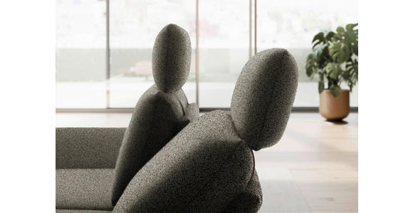 ECKSOFA  in Flachgewebe Braun Rücken echt, Armteilverstellung, Drehsitzfunktion  155/234 cm  - Schwarz/Braun, Design, Textil/Metall (155/234cm) - Dieter Knoll