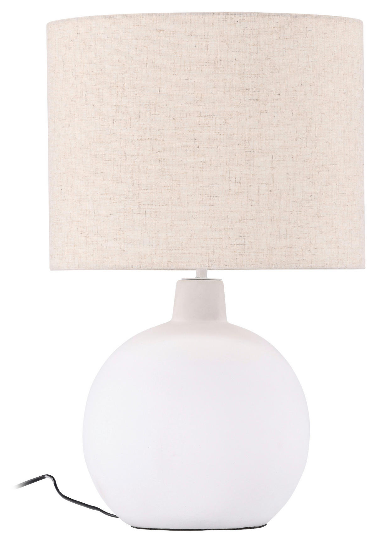 TISCHLEUCHTE 32/51/32 cm   - Beige/Weiß, Basics, Textil/Stein (32/51/32cm) - P & B