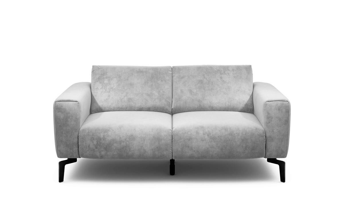 2-SITZER-SOFA Samt Hellgrau  - Hellgrau/Schwarz, Design, Textil/Metall (180/86/86-94cm) - SENSOO