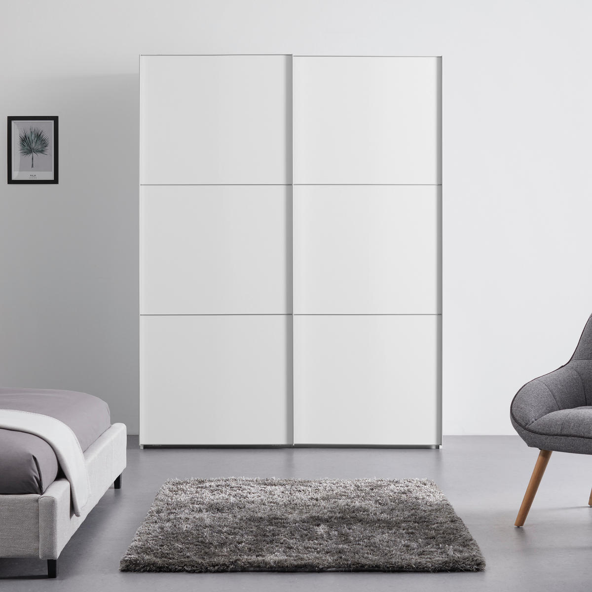 SCHWEBETÜRENSCHRANK in Weiss  - Weiss/Alufarben, Modern (167/222/68cm) - MID.YOU