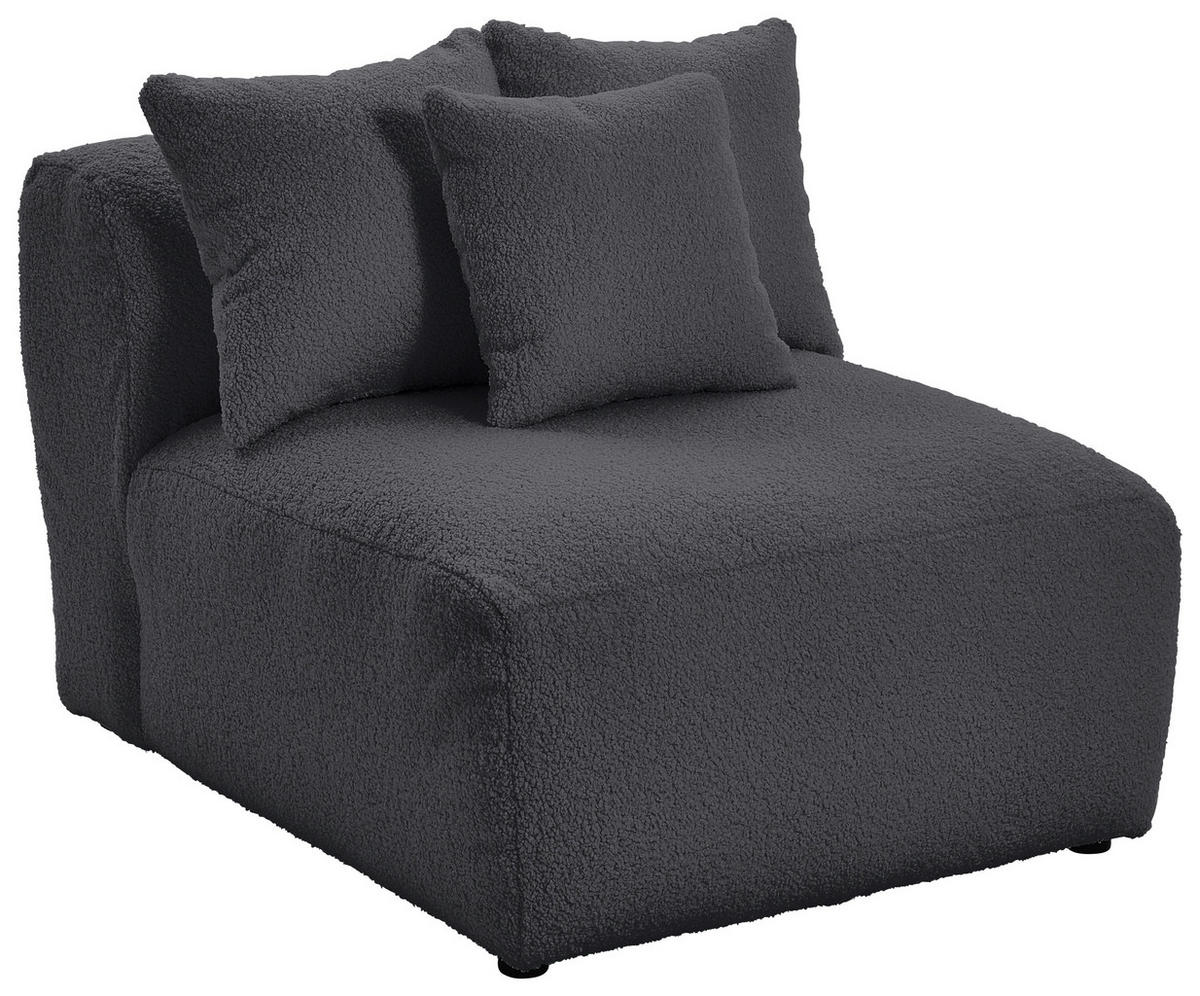 SOFAELEMENT BLOOM Flachgewebe, Teddystoff Dunkelgrau  - Dunkelgrau, Trend, Textil (85/70/122cm) - Livetastic