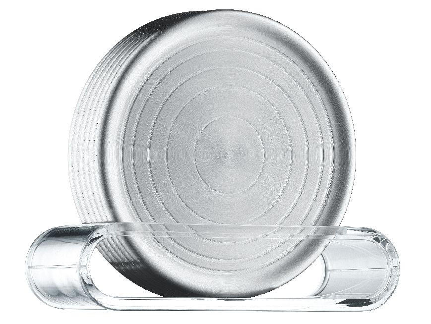 UNTERSETZERSET 7-teilig 9,5 cm - Klar/Edelstahlfarben, Design, Kunststoff/Metall (9,5cm) - WMF