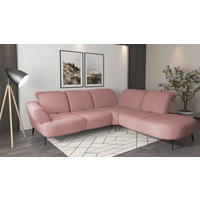 ECKSOFA in Mikrofaser Altrosa  - Schwarz/Altrosa, Modern, Textil/Metall (302/270cm) - Sit & More