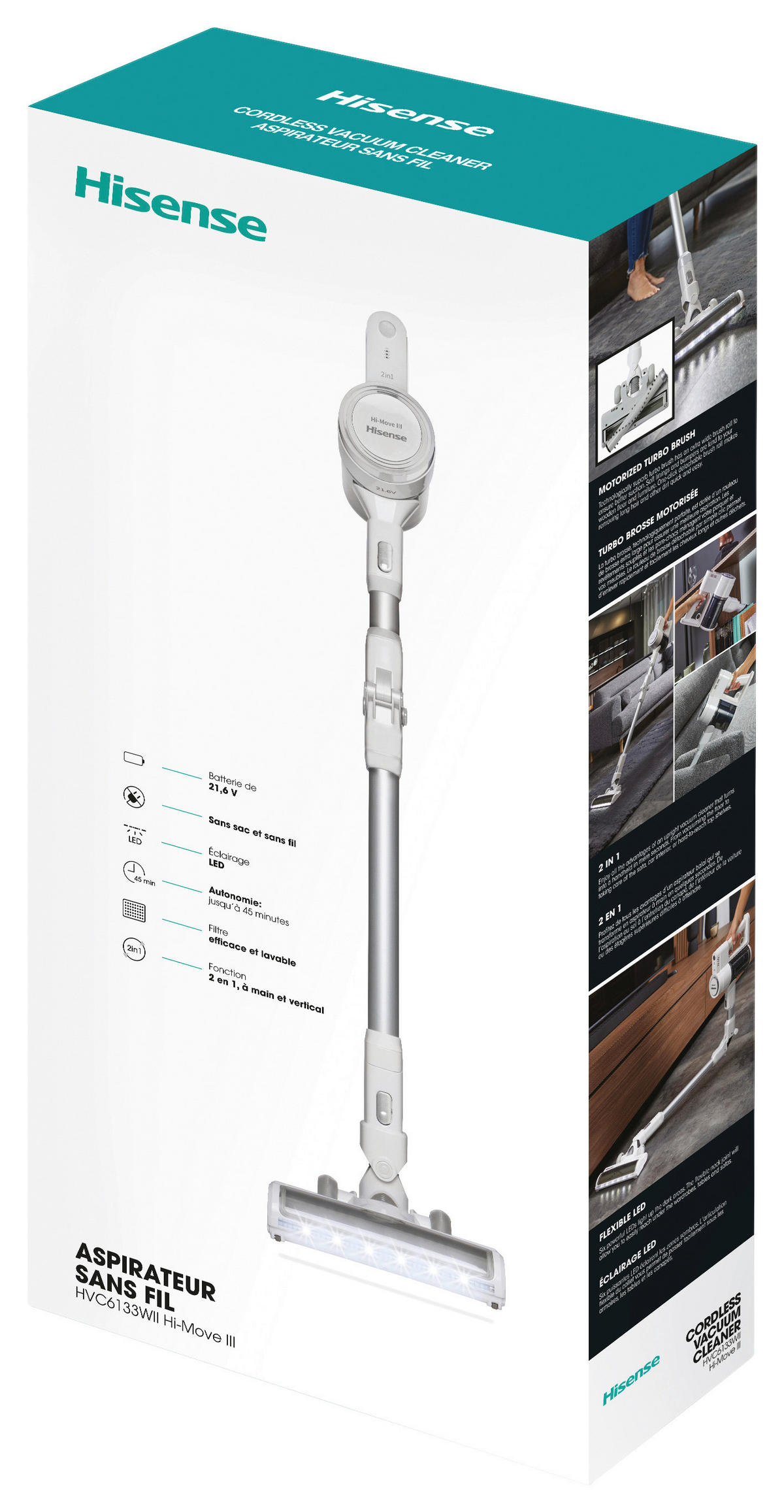 AKKU-BODENSTAUBSAUGER HVC6133WII  - Weiß, MODERN, Kunststoff (25/111/22cm) - Hisense