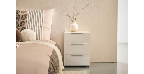 NACHTSCHRANK 45/62/42,3 cm  - Kaschmir/Schwarz, Design, Glas/Holzwerkstoff (45/62/42,3cm) - Novel