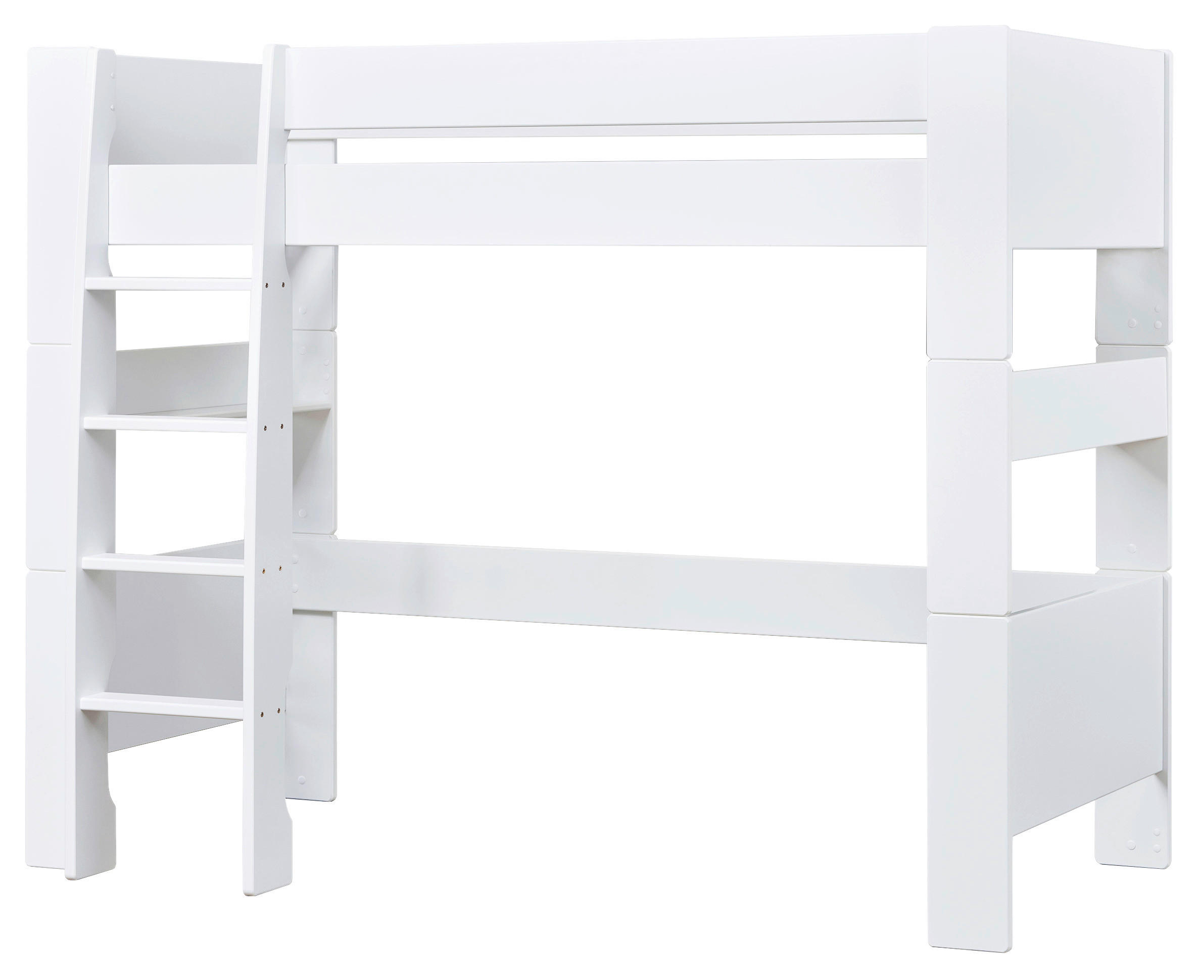 HOCHBETT 90/200 cm,  in Weiß, Absturzsicherung, Leiter, Rollrost  - Naturfarben/Weiß, MODERN, Holz/Holzwerkstoff (90/200cm) - MID.YOU