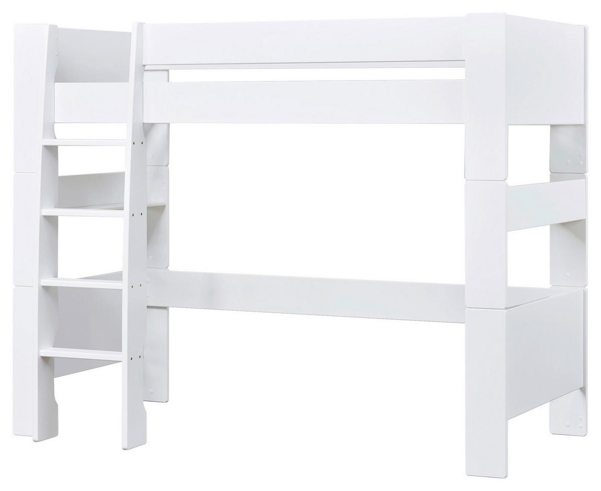 HOCHBETT 90/200 cm,  in Weiß, Absturzsicherung, Leiter, Rollrost  - Naturfarben/Weiß, MODERN, Holz/Holzwerkstoff (90/200cm) - MID.YOU