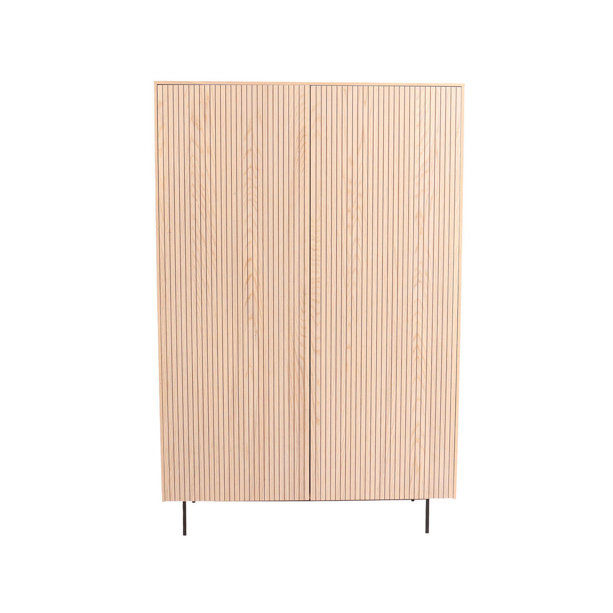 HÖG BYRÅ  i 90/125/38 cm  - ek Bianco/svart, Modern, metall/trä (90/125/38cm) - Niels Andersson