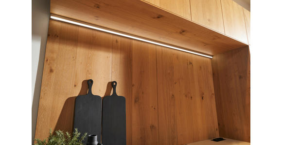 EINBAUKÜCHE - Eichefarben/Weiß, Design, Glas/Holzwerkstoff - Dieter Knoll