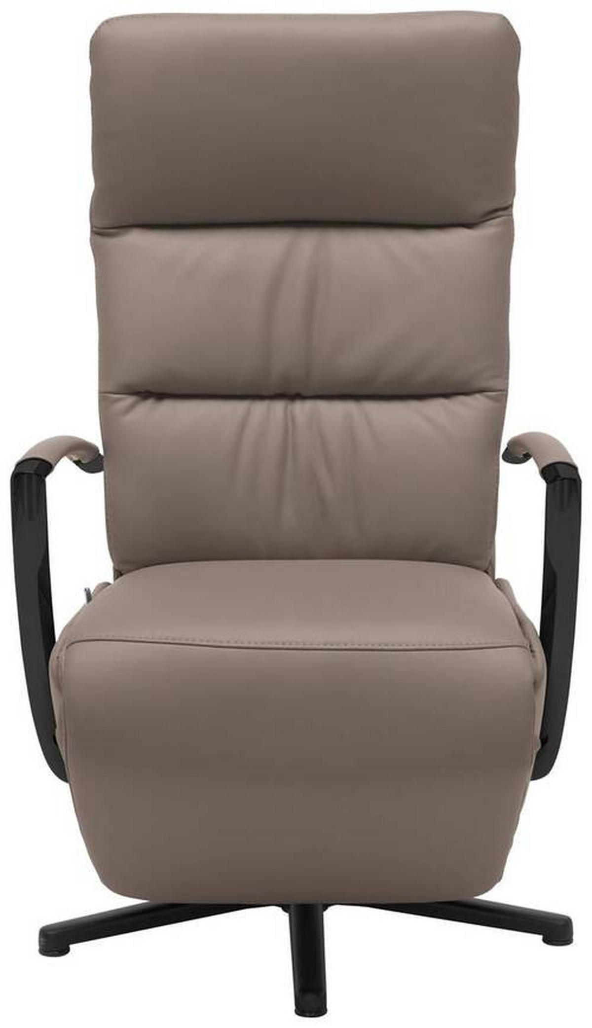 RELAXSESSEL in Leder Fango  - Fango/Schwarz, Design, Leder/Metall (64/112/80cm) - Cantus