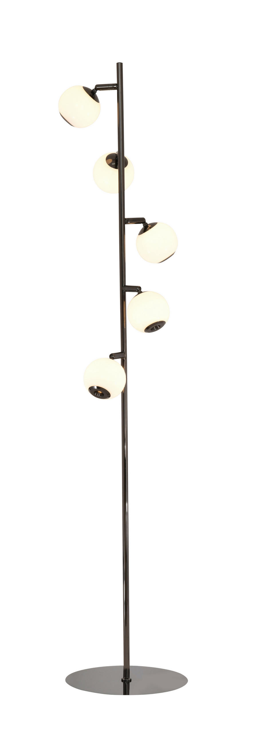 LED-STEHLEUCHTE Luberon 32,5/151/32,5 cm  - Schwarzchrom, Design, Glas/Kunststoff (32,5/151/32,5cm)