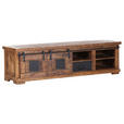 LOWBOARD in 180/50/45 cm - Schwarz/Naturfarben, LIFESTYLE, Holz/Metall (180/50/45cm) - Landscape