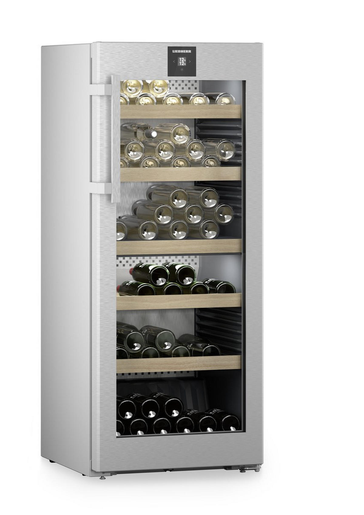 WEINKÜHLSCHRANK WPSD4652  - Grau, Basics, Metall (59,7/145,4/67,5cm) - Liebherr