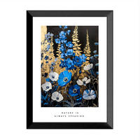 DRUCKGRAFIK Blumen  - Multicolor/Schwarz, Basics, Holz/Papier (75/56/3cm)