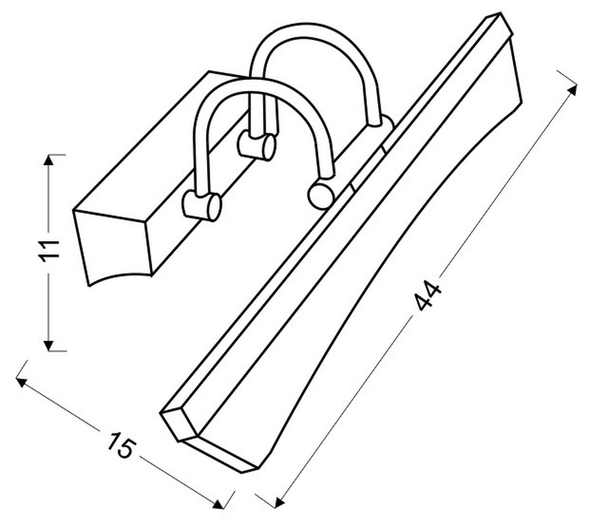 LED-WANDLEUCHTE 15/44/11 cm   - Chromfarben, Design, Metall (15/44/11cm)