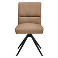 STUHL Echtleder Braun  - Schwarz/Braun, Design (48/91/67cm) - Moderano