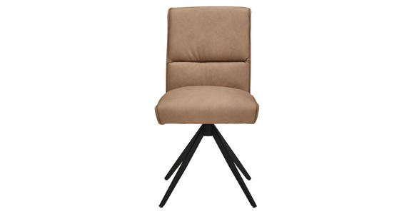 STUHL Echtleder Braun  - Schwarz/Braun, Design (48/91/67cm) - Moderano
