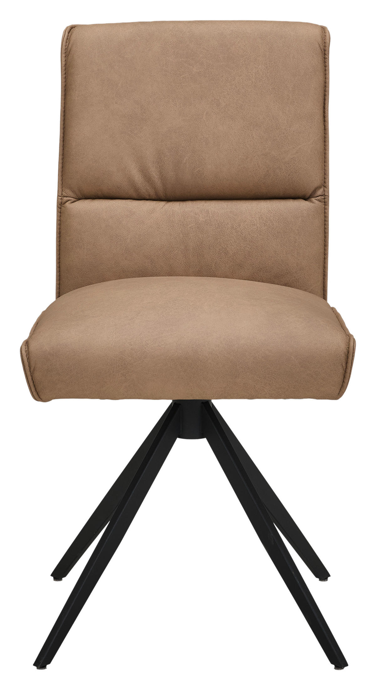 STUHL Echtleder Braun  - Schwarz/Braun, Design (48/91/67cm) - Moderano