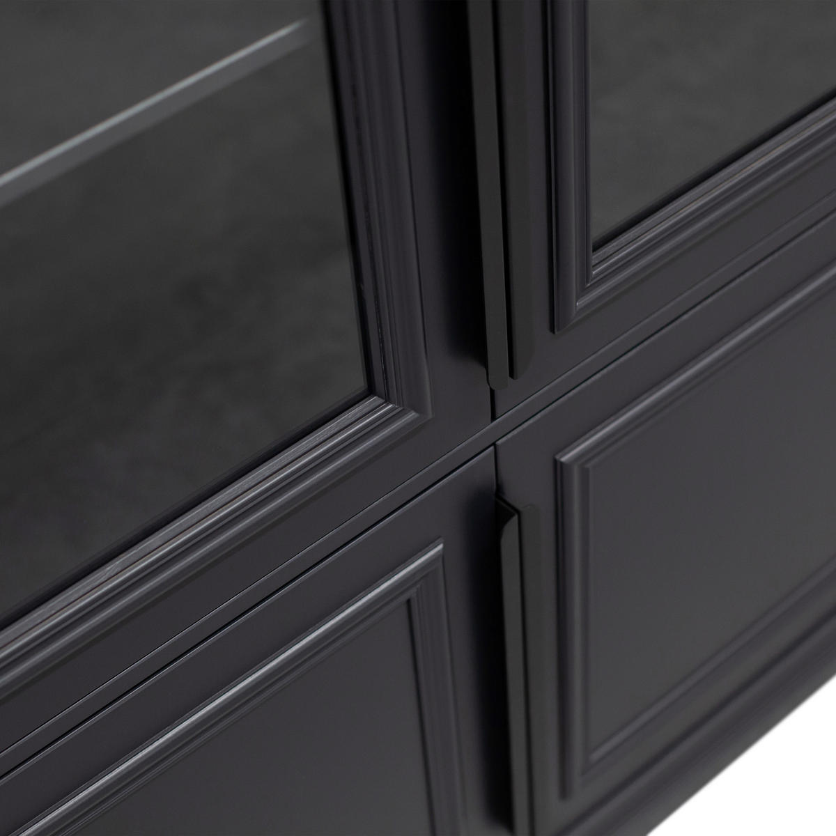 VITRINE  in massiv Kiefer Schwarz  - Schwarz, Design, Glas/Holz (110/215/44cm) - Livetastic