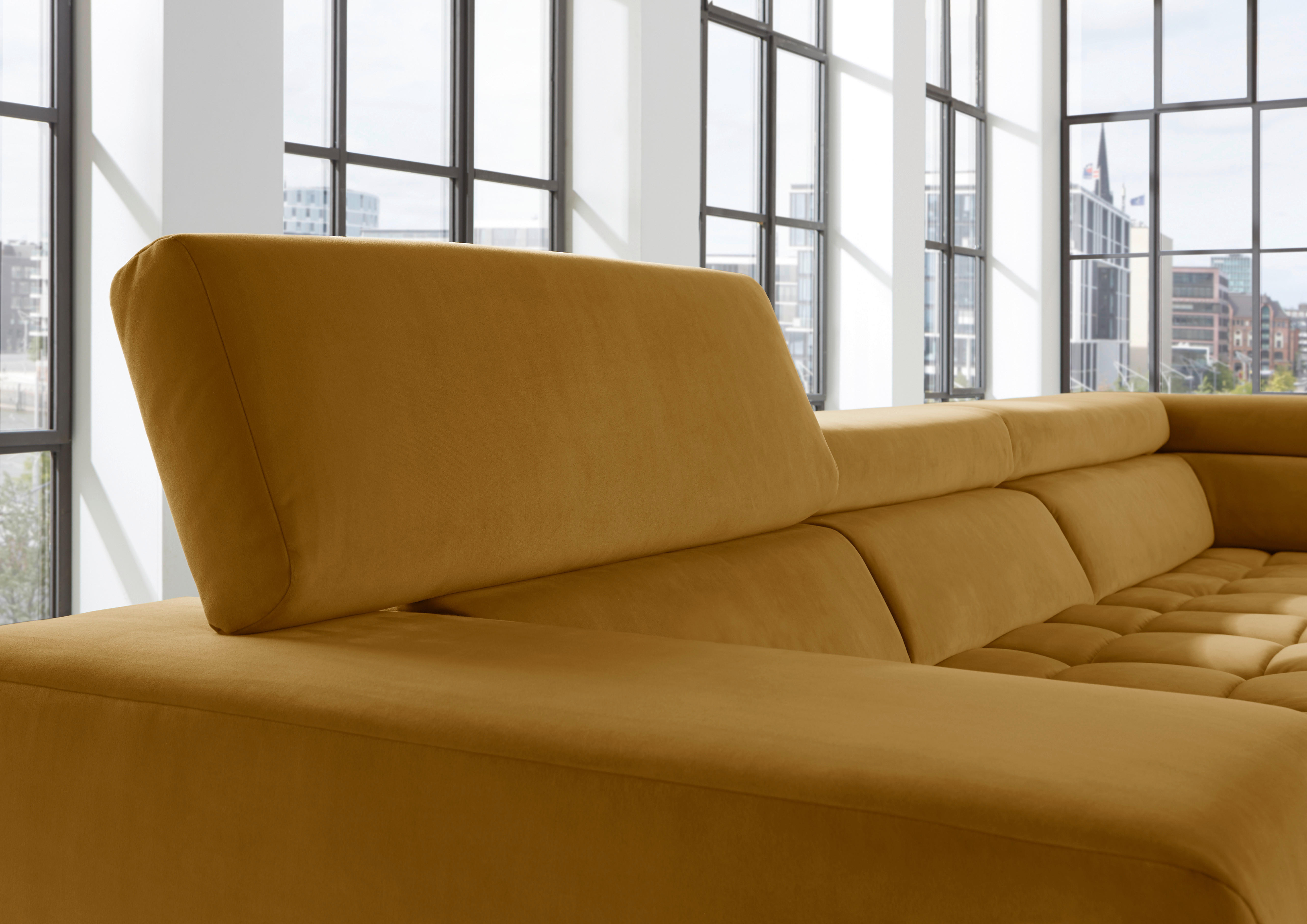 ECKSOFA Petrol Mikrofaser  - Chromfarben/Petrol, Design, Textil/Metall (222/326cm) - Beldomo Speed