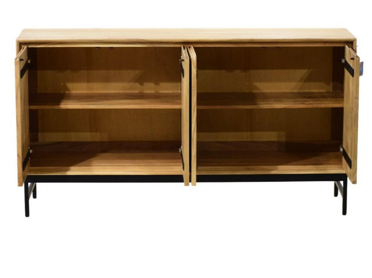 SIDEBOARD  in 160/85/40 cm  - Schwarz/Akaziefarben, KONVENTIONELL, Holz/Metall (160/85/40cm) - Livetastic