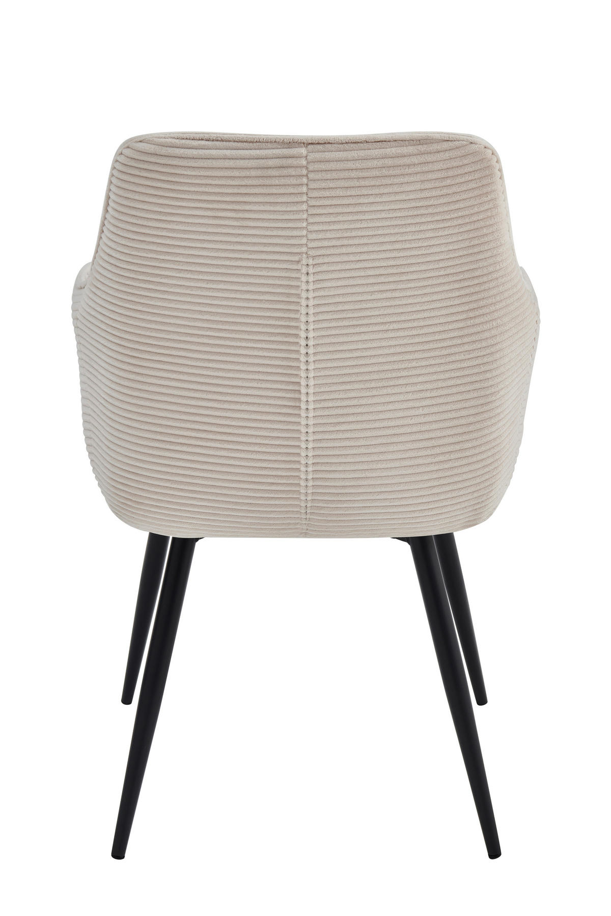 ARMLEHNSTUHL-SET 2 Stück  in Stahl Mikrofaser, Feincord  - Beige/Schwarz, MODERN, Textil/Metall (55/85/61cm) - MID.YOU