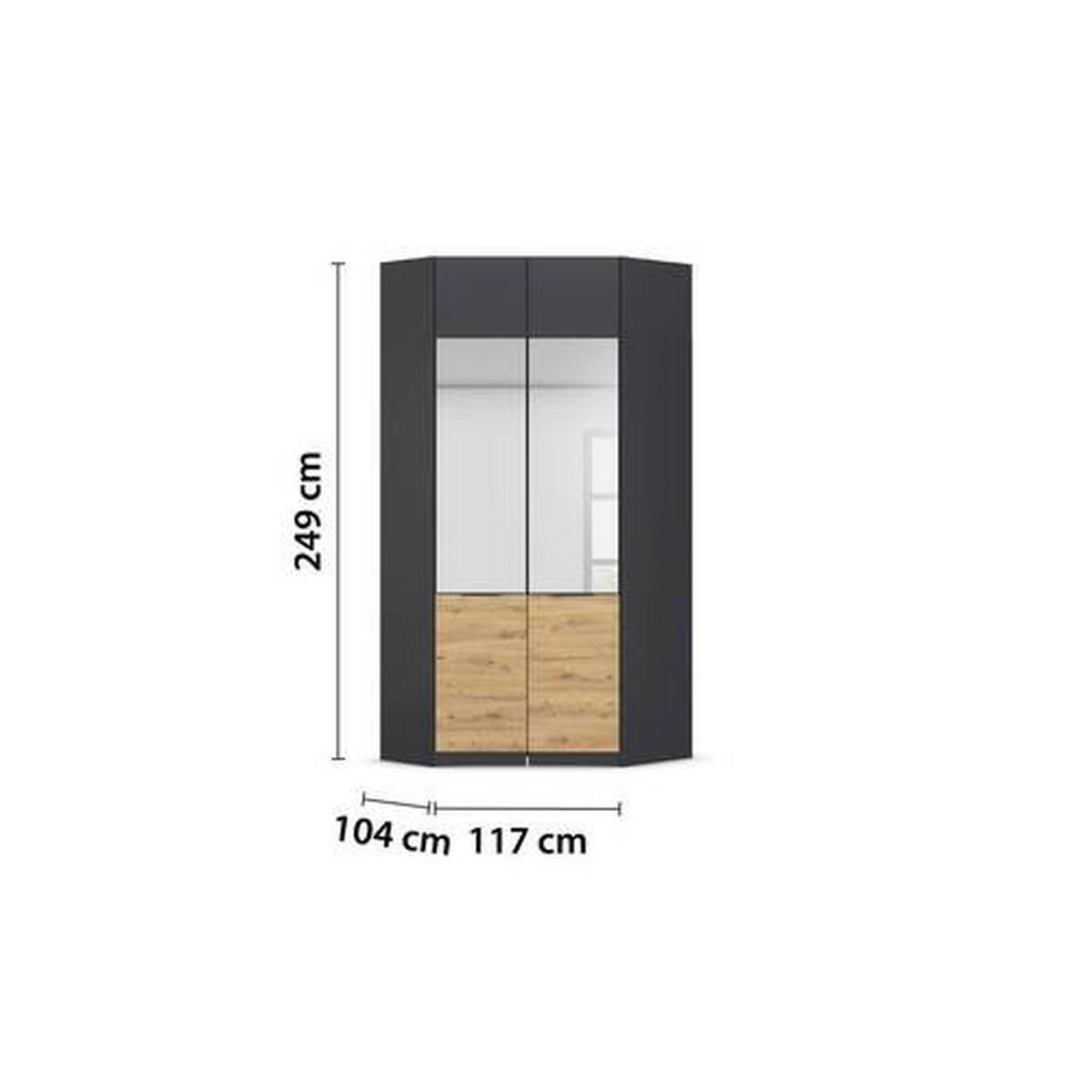 AUFSATZSCHRANK 117/39/104 cm  in  - Grau, KONVENTIONELL, Holzwerkstoff (117/39/104cm) - James Wood