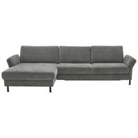 ECKSOFA Dieter Knoll in Chenille, Flachgewebe Dunkelgrau  175/316 cm  - Dunkelgrau/Schwarz, Design, Textil/Metall (175/316cm) - Dieter Knoll