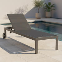 SONNENLIEGE  - Anthrazit, Basics, Textil/Metall (60/35/198cm) - Gardenson