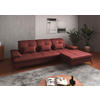ECKSOFA Rotbraun Kombination Echtleder/Stoff Vliesstoff  - Rotbraun/Schwarz, KONVENTIONELL, Leder/Textil (279/185cm) - Sit & More