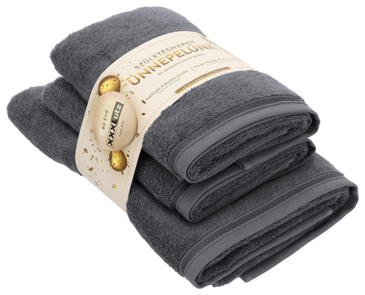 FROTTÍR TÖRÖLKÖZŐ SZETT sötétszürke  - sötétszürke, Basics, textil - Vossen