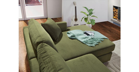 ECKSOFA Dunkelgrün Cord Zierkissen, Rückenkissen, Rücken echt  - Dunkelgrün/Schwarz, KONVENTIONELL, Kunststoff/Textil (234/170cm) - Carryhome