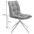 STUHL Mikrofaser Edelstahlfarben, Grau, Hellgrau - Edelstahlfarben/Hellgrau, Design, Textil/Metall (47/86,5/62cm) - Xora