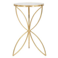 COUCHTISCH - Goldfarben/Weiß, Basics, Glas/Metall (60/35/35cm)