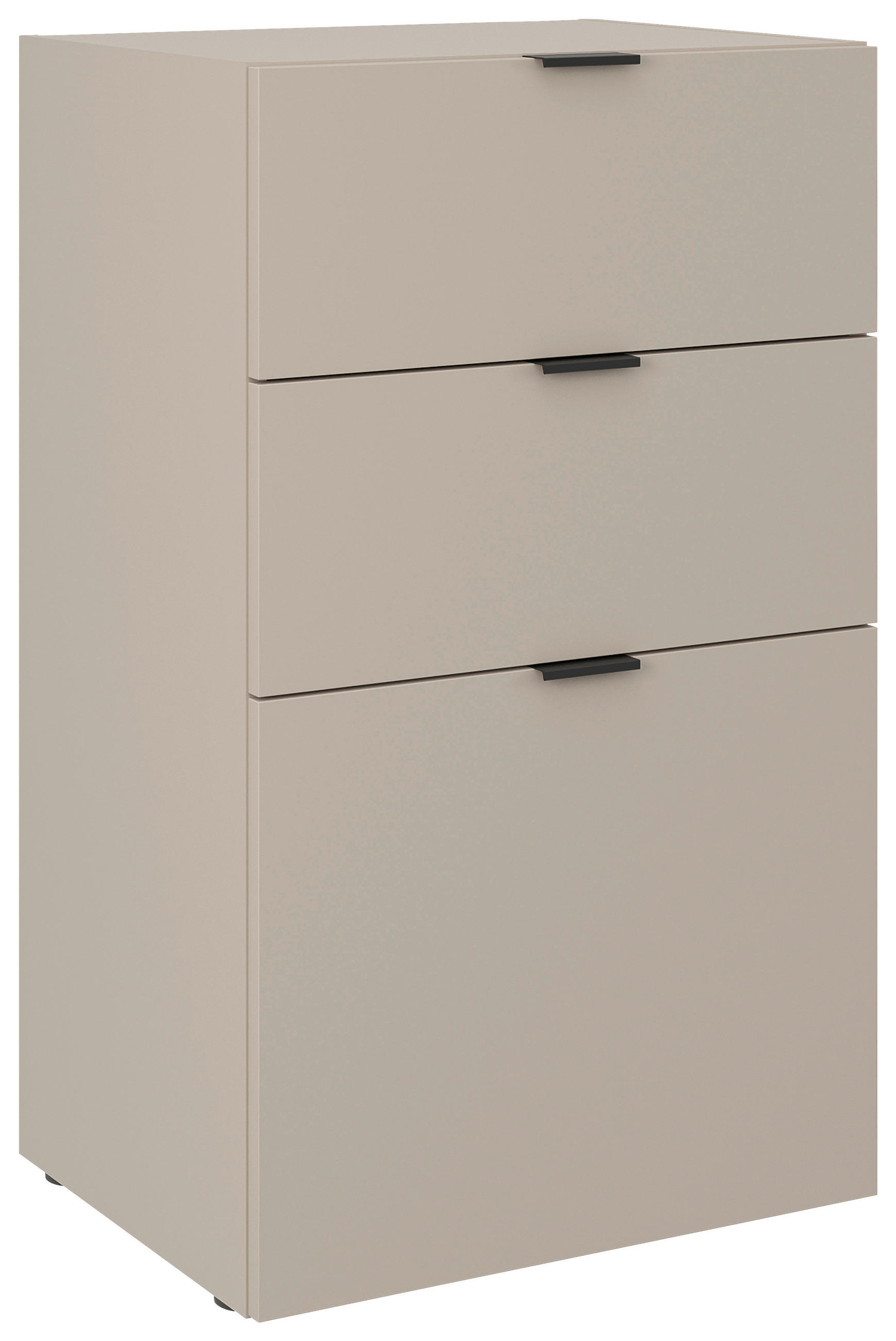 KOMMODE , 52,4/87,4/40,1 cm, 3 Schublade(n)  - Taupe/Schwarz, MODERN, Holzwerkstoff/Kunststoff (52,4/87,4/40,1cm) - Carryhome