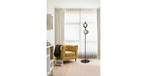 LED-STEHLEUCHTE 34/168 cm    - Chromfarben/Schwarz, Design, Glas/Kunststoff (34/168cm) - Dieter Knoll