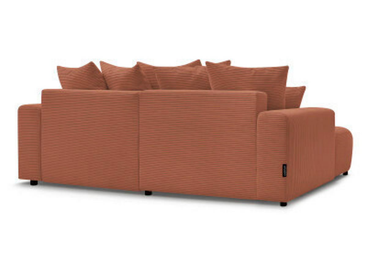 ECKSOFA Ottomane links  ATILLA Orange Cord  - Schwarz/Orange, MODERN, Kunststoff/Textil (149/244cm)
