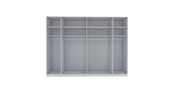 FALTTÜRENSCHRANK 300/216/58 cm 6-türig Weiß, Eiche Bianco - Schieferfarben/Eiche Bianco, KONVENTIONELL, Glas/Holzwerkstoff (300/216/58cm) - Dieter Knoll