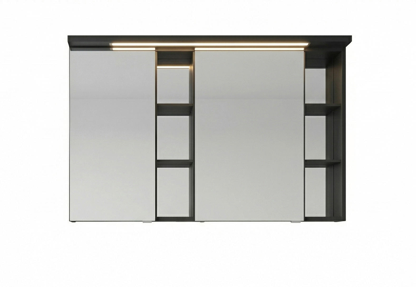 ELEMENT S OGLEDALOM  antracit  - antracit, Design, staklo/drvni materijal (70/64/17cm)