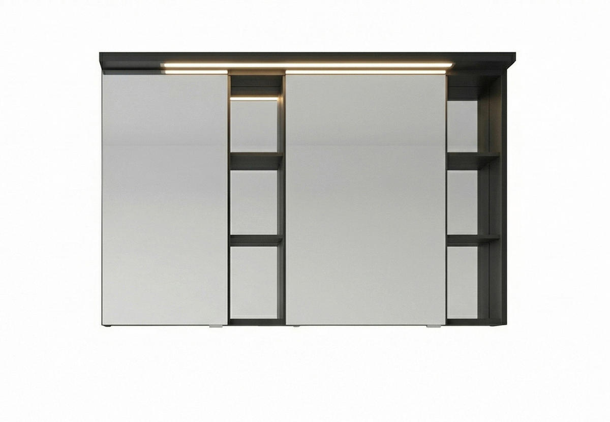 ELEMENT S OGLEDALOM  antracit  - antracit, Design, staklo/drvni materijal (70/64/17cm)