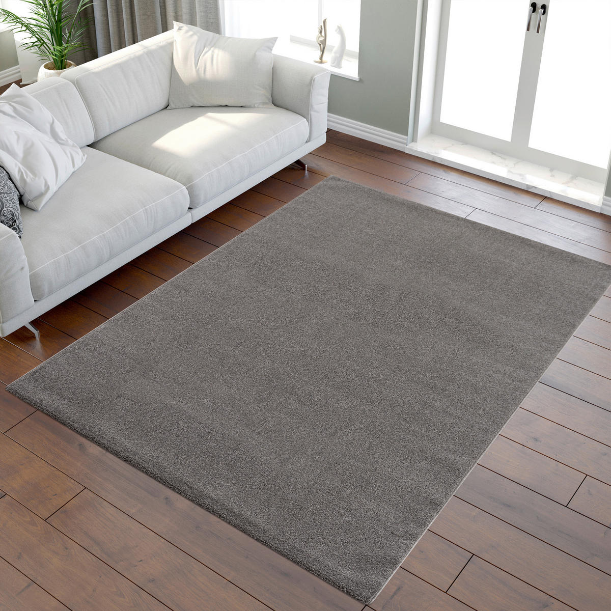 WEBTEPPICH 60/110 cm Uni Grau  - Grau, LIFESTYLE, Kunststoff/Textil (60/110cm) - Novel