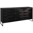 SIDEBOARD Schwarz  175/86/40 cm  - Schwarz, Trend, Holz/Metall (175/86/40cm) - Ambia Home